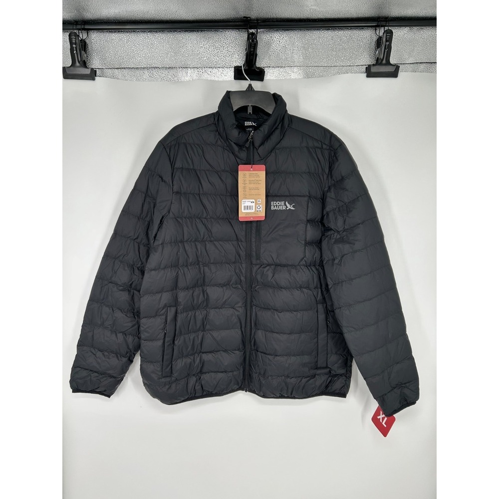 Eddie Bauer Packable Down 650 Jacket Black Insulated Puffer EB650 Mens XL